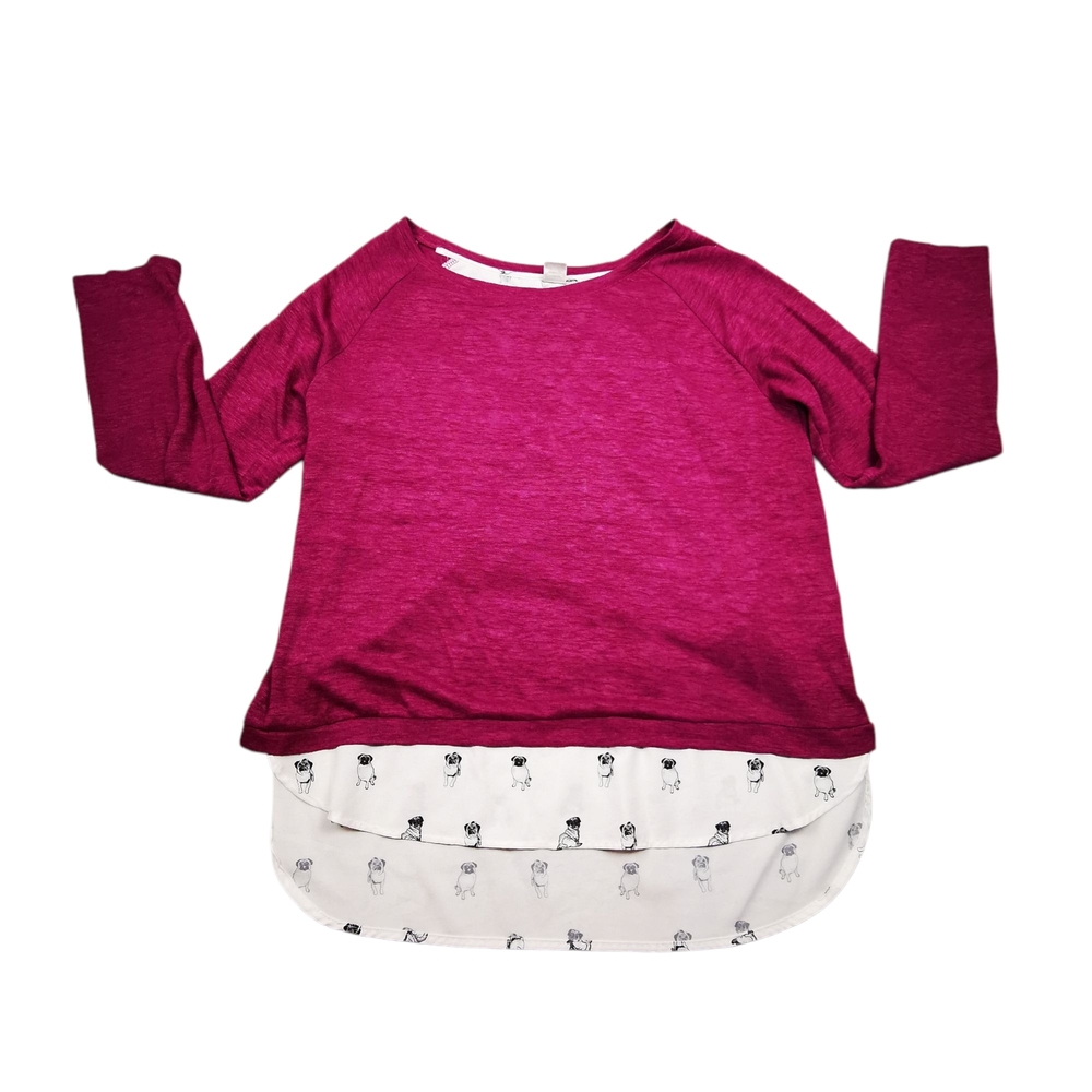 Purple and White Long Sleeve Layered Tee